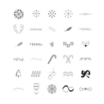 Vector icon set for christmas on white background