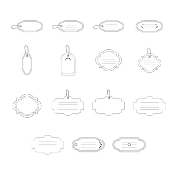 Vector icon set for various tag on white background