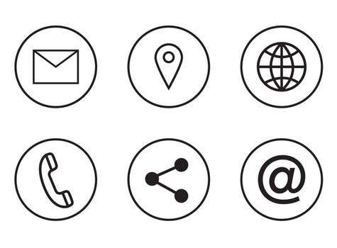 Various vector icons of communication on white background