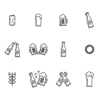 Vector set of beer on white background