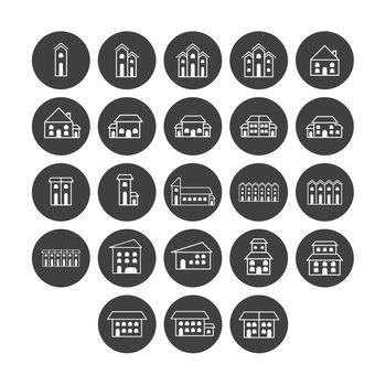 Vector icon set for real estate on white background