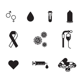 Vector icon set for medical on white background