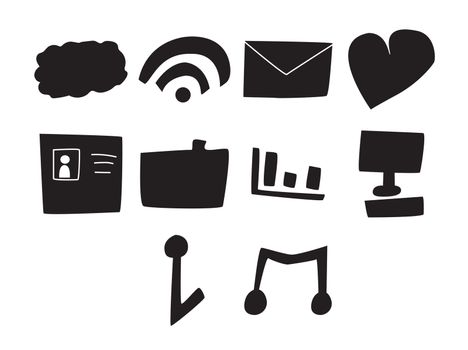 Vector icon set for internet and communication on white background