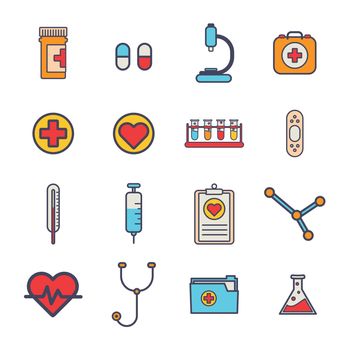 Medical vector icon set on white background