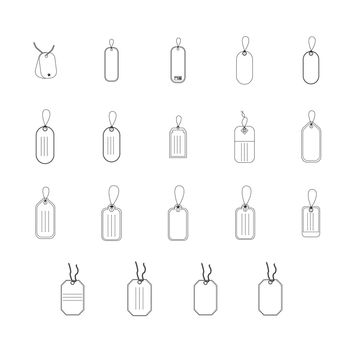 Vector icon set for various tag on white background