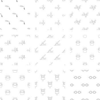 Vector icons set for welder on white background