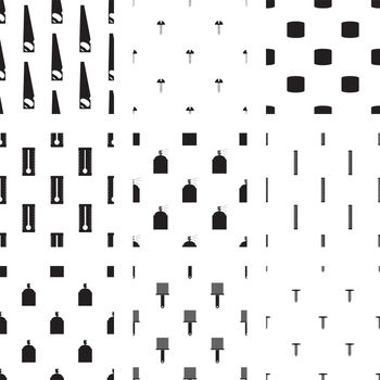 Vector icon set of carpenter tool on white background