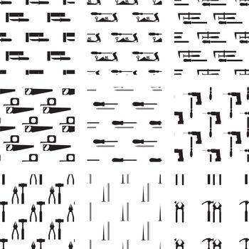 Vector icon set of carpenter tool on white background