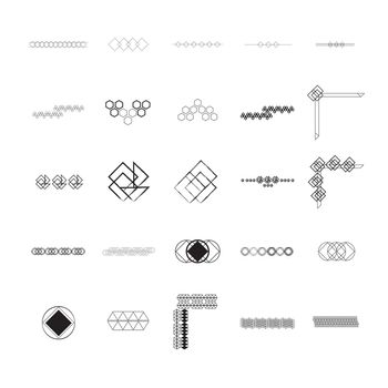 Vector icon set for pattern on white background