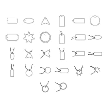 Vector icon set for various tag on white background
