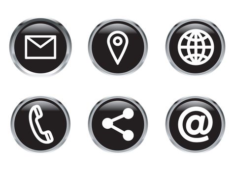 Various vector icons of communication on white background