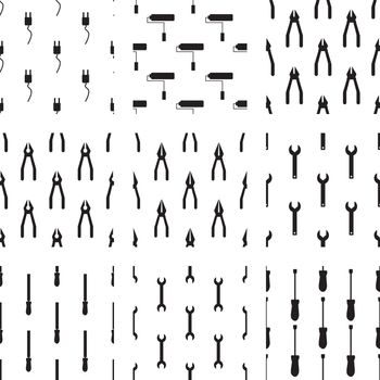Vector icon set of carpenter tool on white background