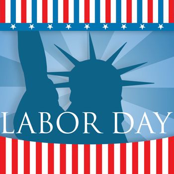 Labor day text  against digitally generated background