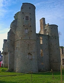 Remaining of an stone wall and towers on an 16th century castle