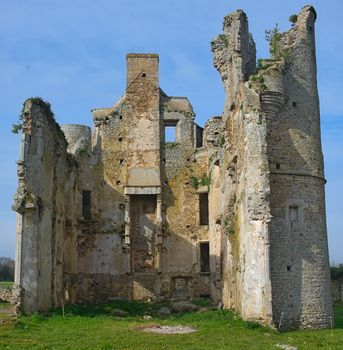 Remaining of an stone wall and towers on an 16th century castle