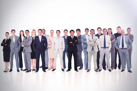 Business people standing up against a  white background 3d