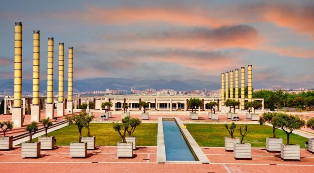 The park build in the Olympic center in Barcelona for the 1992 Olympic Games