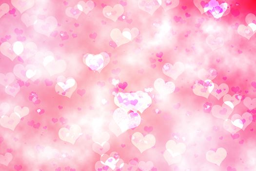 Digitally generated girly heart design in pink