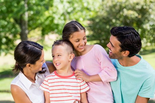 Family enjoying in park on a sunny day