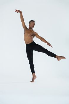 Ballerino practising ballet dance in the studio