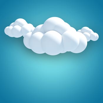 Digitally generated image of clouds against blue vignette background