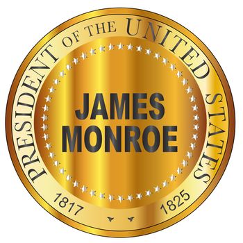 James Monroe president of the United States of America round stamp