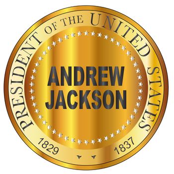 Andrew Jackson 7th president of the United States of America round stamp