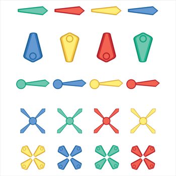 Vector icons for fan and blades against white background