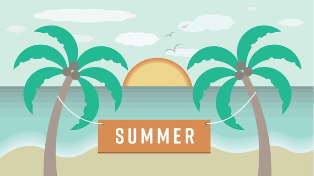 Conceptual vector image of summer vacation