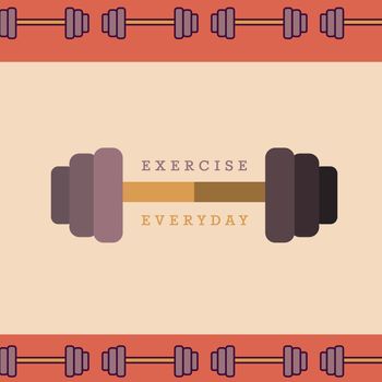 Close-up of vector image of barbell reading exercise everyday