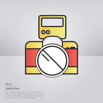 Vector of lorem ipsum text and digital camera on white background