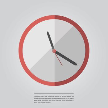 Vector image of Lorem ipsum text with clock against white background