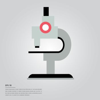 Vector image of microscope with lorem ipsum text