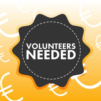 Close-up of conceptual vector image of reading volunteer needed