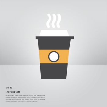 Vector image of lorem ipsum text with coffee cup