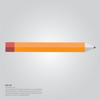 Vector image of pencil on white background
