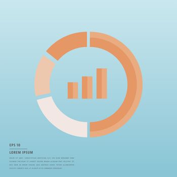 Vector of lorem ipsum text and graph on blue background