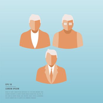 Vector of lorem ipsum text and user group on blue background