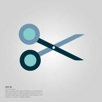 Vector image of scissor with lorem ipsum text