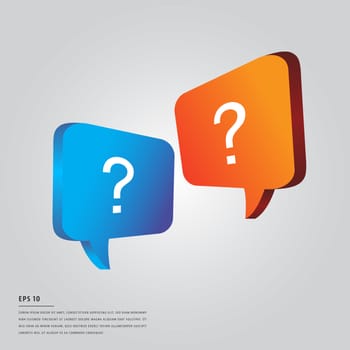Vector of lorem ipsum text and chat symbols with question marks