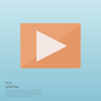 Vector of lorem ipsum text and play symbol on blue background