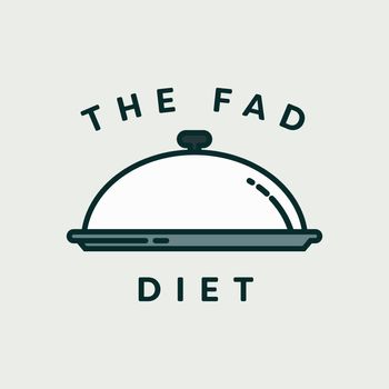 Vector image of lid plate with text the fad diet against white background