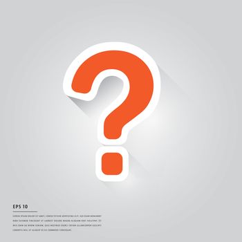 Vector of lorem ipsum text with orange colored question mark