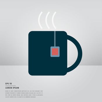 Vector image of lorem ipsum text with hot tea