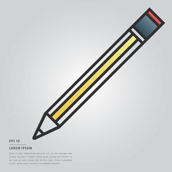 Vector of lorem ipsum text and pencil on white background