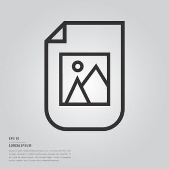 Vector of lorem ipsum text and photo gallery on white background