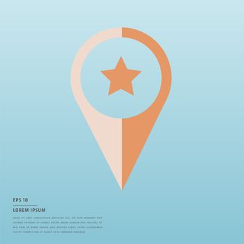 Vector of lorem ipsum text and location on blue background