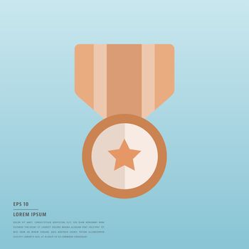 Vector of lorem ipsum text and medal on blue background