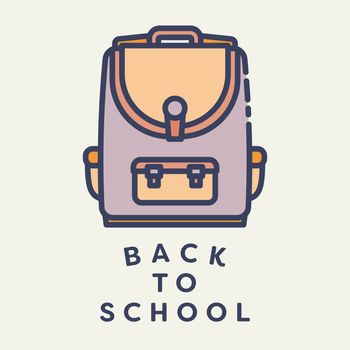 Vector image of school bag with text back to school against white background