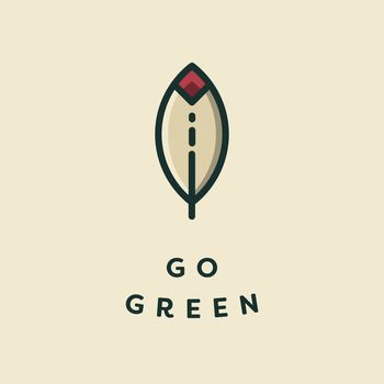 Vector icon of a leaf with text go green